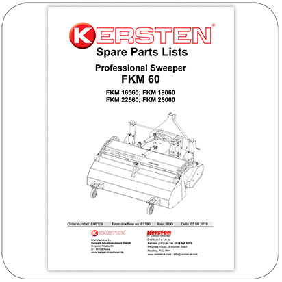 Spare parts lists Front Sweeper FKM 60