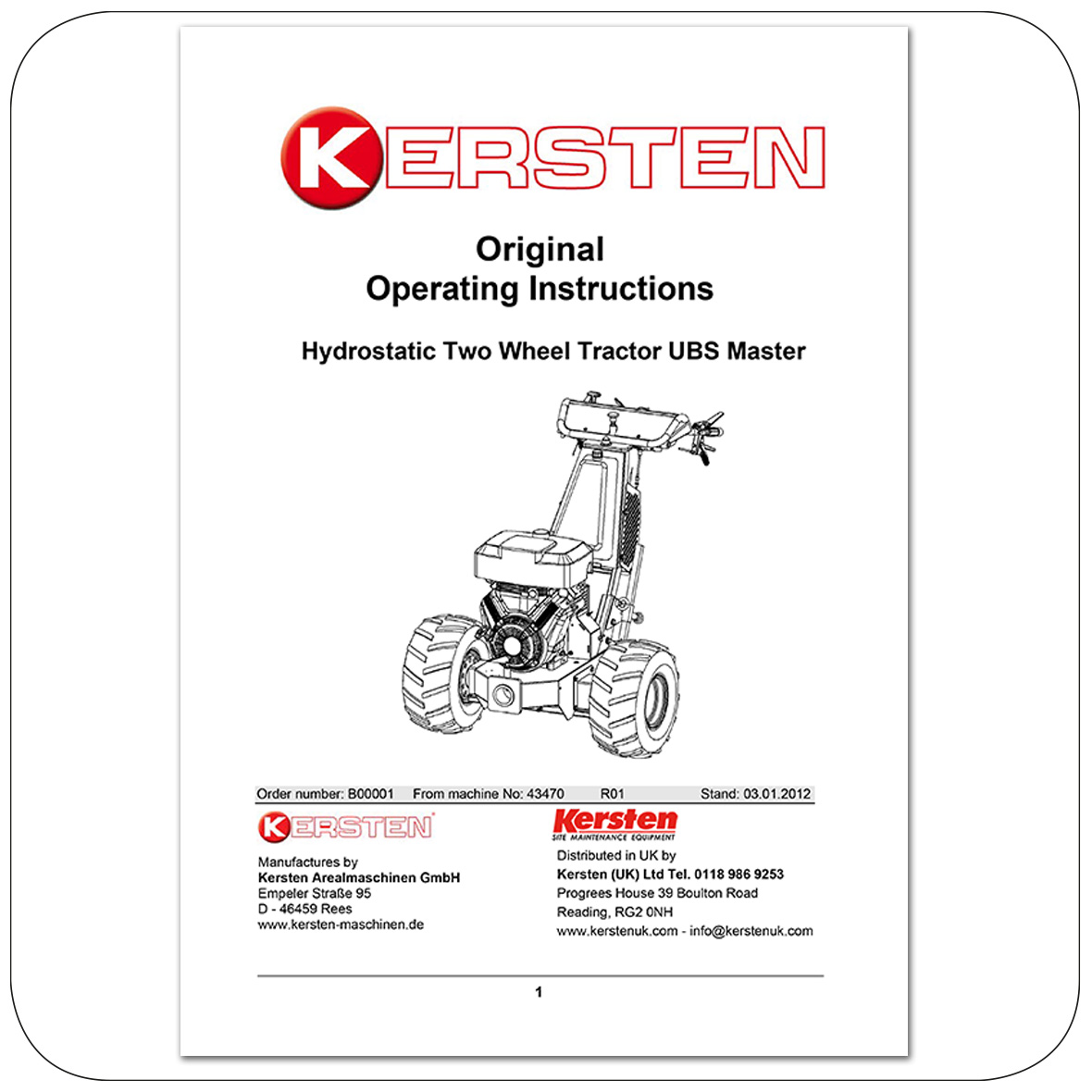 Instruction Manual UBS Master 18 - Power Unit - B00001