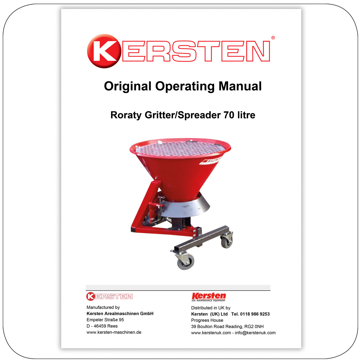 Instruction Manual - Kersten Gritter-Spreader - Attachments
