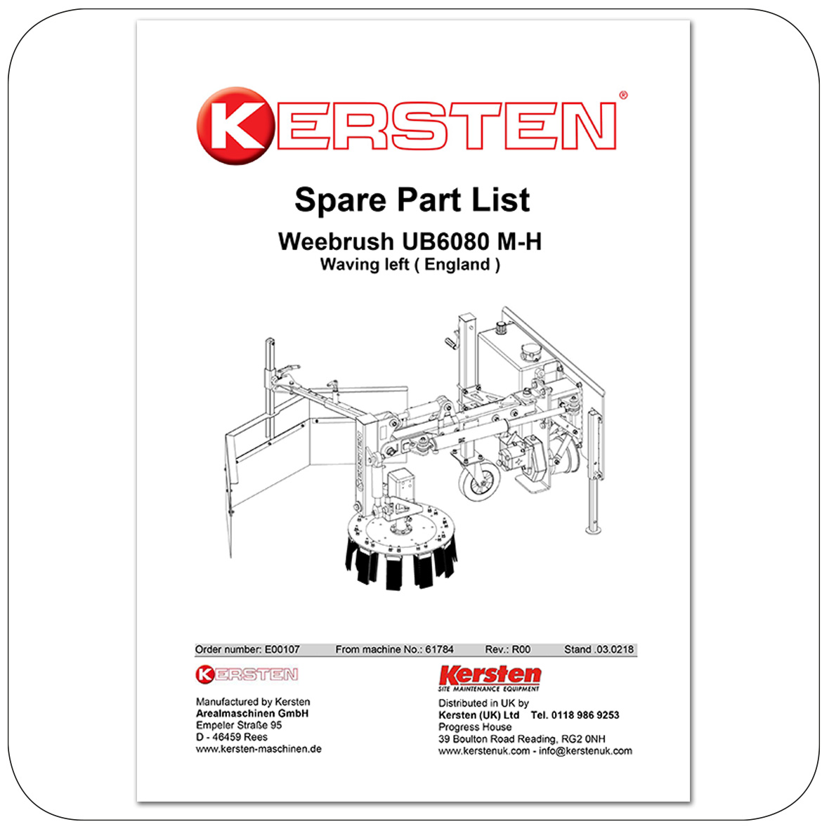 Spare part list Weedbrush UB 6080MH - E00107