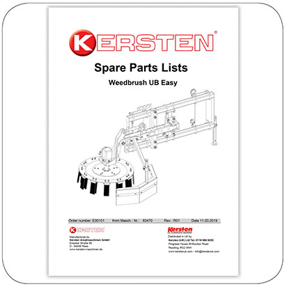 Spare part list Weedbrush UB Easy - E00101