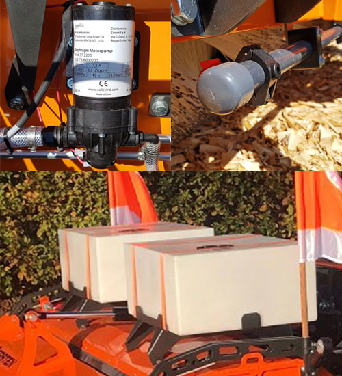 WAS 200 KM 70 - Water Tank and Sprayer Boom Mounted on Sweeper for KM 70 Series