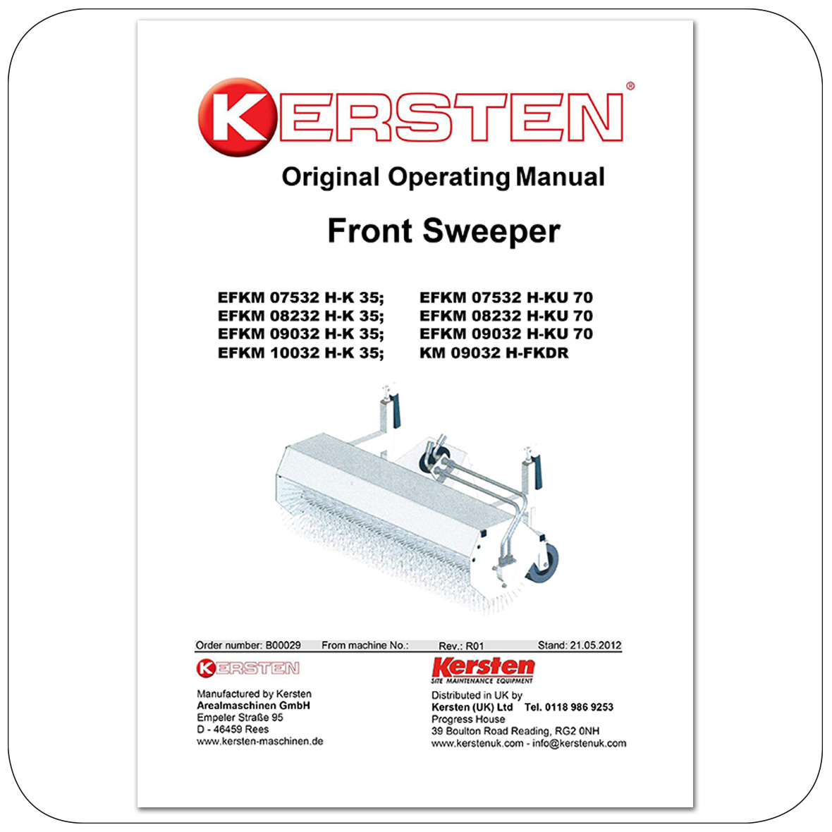 Instruction Manual Front Sweeper EFKM 07532, EFKM ...