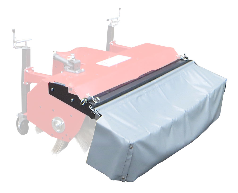 Front brush guard - 165cm to control debris discharge for sweepers without collector.