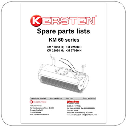 Spare parts lists Front Sweeper KM 60, KM 19060, K...